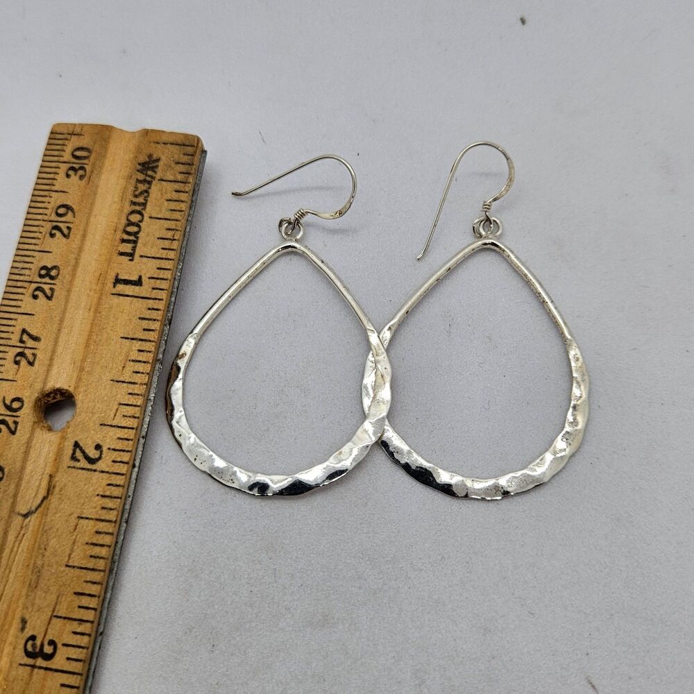 Sterling Silver Textured Dangle Earrings 925